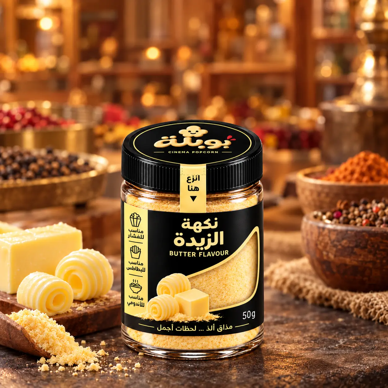 بوبله بهارات نكهة الزبدة المحلاة 50 جرام – للفشار والبطاطس والإندومي والسليق - Image 3