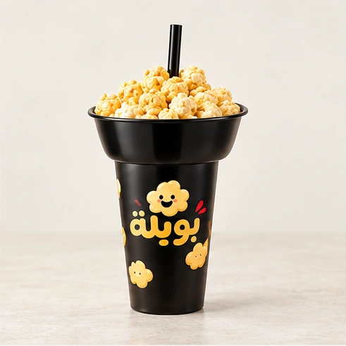 كوب مع صحن فشار علوي من بوبلة
